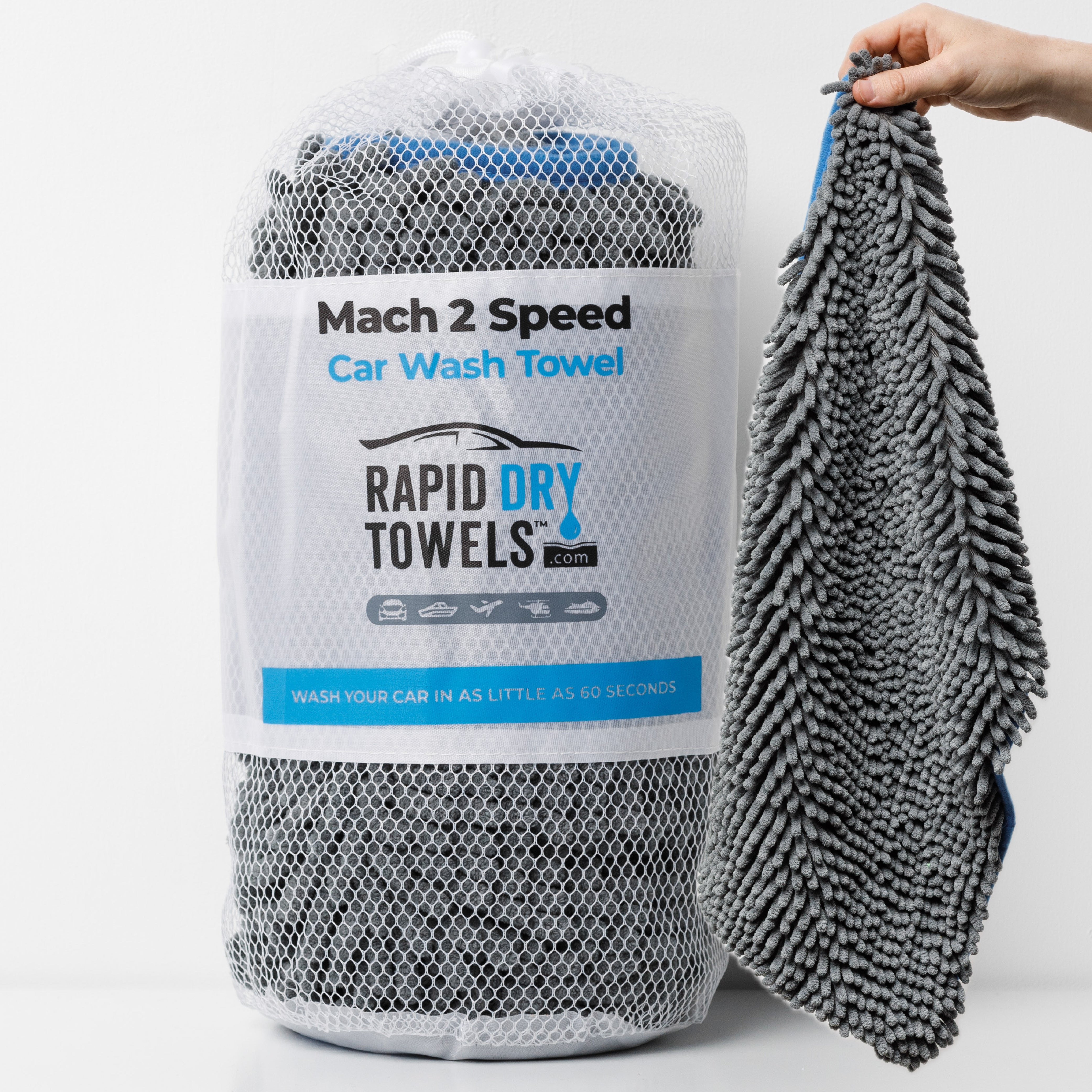 Mach 2 Speed Car Wash Towel – 7x the Size of a Mitt (60 x 30cm / 2 x 1ft)